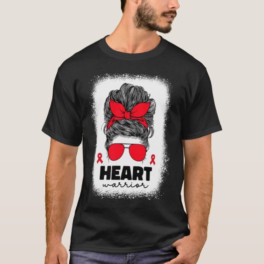 Heart Warrior For Women Mom Heart Disease Awarenes Tシャツ (正面)
