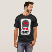Heart Warrior For Women Mom Heart Disease Awarenes Tシャツ (正面フル)