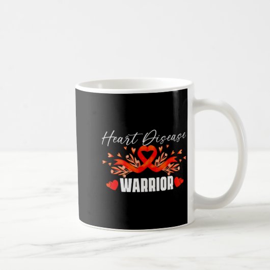 Heart Warrior Girls Red Heart Disease Awareness Mo コーヒーマグカップ (右)