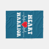 Heart Warrior Heart Disease Awareness Month Red He フリースブランケット (正面(横))