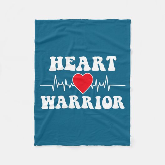 Heart Warrior Heart Disease Awareness Month Red He フリースブランケット (正面)
