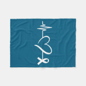 Heart Warrior Heartbeat American Heart Disease Awa フリースブランケット (正面(横))