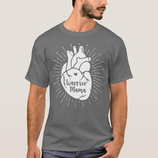 Heart Warrior Mama CHD Awareness Congenital Tシャツ (正面)