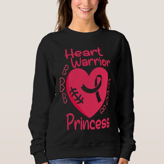 Heart Warrior Princess CHD Heart Disease Awareness スウェットシャツ (正面)