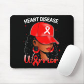 Heart Warrior Red Black Woman Heart Disease Awaren マウスパッド (マウス)