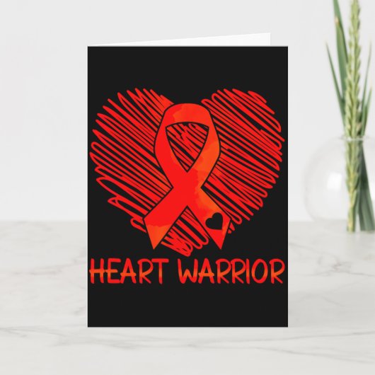 Heart Warrior Red Ribbon Heart Disease Awareness  カード (正面)