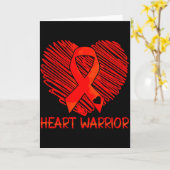 Heart Warrior Red Ribbon Heart Disease Awareness  カード (黄色い花)