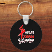 Heart Warrior Shirts Ribbon Red Heart Disease Awar キーホルダー (正面)