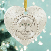 Heart, Wedding Christmas Ornaments Personalized セラミックオーナメント