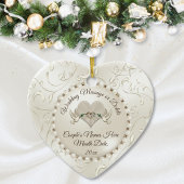 Heart, Wedding Christmas Ornaments Personalized セラミックオーナメント