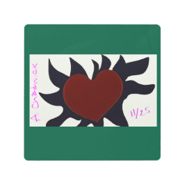 Heart with Black Flames  メタルプリント