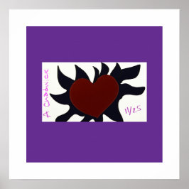 Heart with Black Flames Poster ポスター