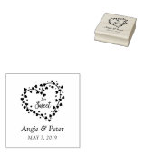 Heart with Hearts Love is Sweet Quote Design ラバースタンプ (押印)