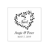 Heart with Hearts Love is Sweet Quote Design ラバースタンプ (インプリント)