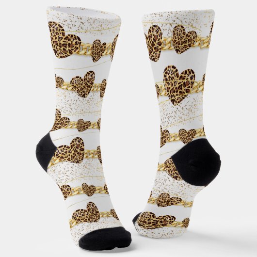 heart, with leopard  ソックス (傾斜あり)