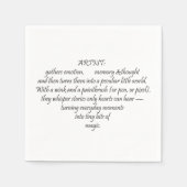 Heart Words Explaining and Artist Whimsical Art スタンダードカクテルナプキン (正面)