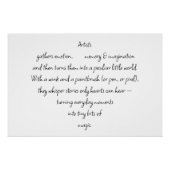 Heart Words Explaining and Artist Whimsical Art ポスター (正面)