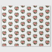 Heart Wreath (Feliz Navidad) Christmas ラッピングペーパー (フラット)