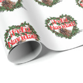 Heart Wreath (Feliz Navidad) Christmas ラッピングペーパー (ロールコーナー)