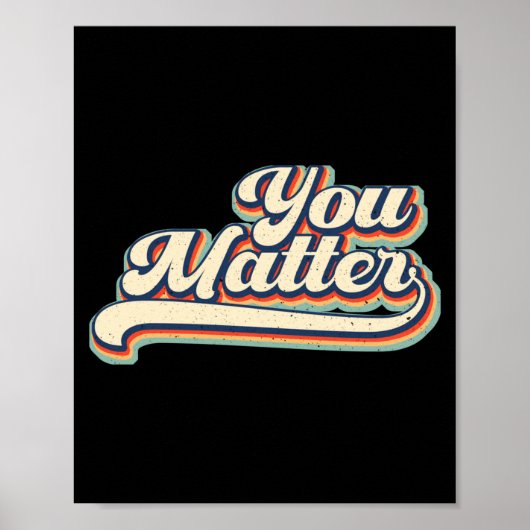 Heart You Suicide Prevention Awareness Retro Vinta ポスター (正面)