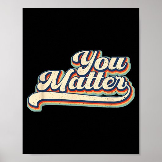 Heart You Suicide Prevention Awareness Retro Vinta ポスター (正面)