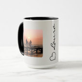 Heart Your Name Photo Script Custom Gift Mug マグカップ (正面左)