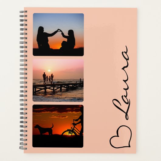 Heart Your Name Photo Script Custom Gift Planner プランナー手帳 (正面)