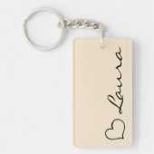 Heart Your Name Script Custom Gift Keychain キーホルダー (正面)