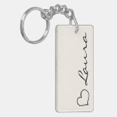 Heart Your Name Script Custom Gift Keychain キーホルダー (正面左)