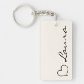 Heart Your Name Script Custom Gift Keychain キーホルダー (正面)