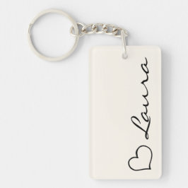 Heart Your Name Script Custom Gift Keychain キーホルダー