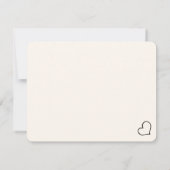 Heart Your Name Script Custom Gift Note Card ノートカード (裏面)