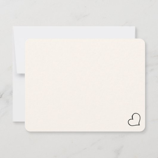 Heart Your Name Script Custom Gift Note Card ノートカード (裏面)