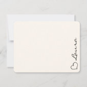 Heart Your Name Script Custom Gift Note Card ノートカード (正面)