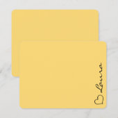 Heart Your Name Script Custom Gift Note Card ノートカード (正面/裏面)
