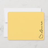 Heart Your Name Script Custom Gift Note Card ノートカード (正面)