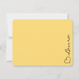 Heart Your Name Script Custom Gift Note Card ノートカード