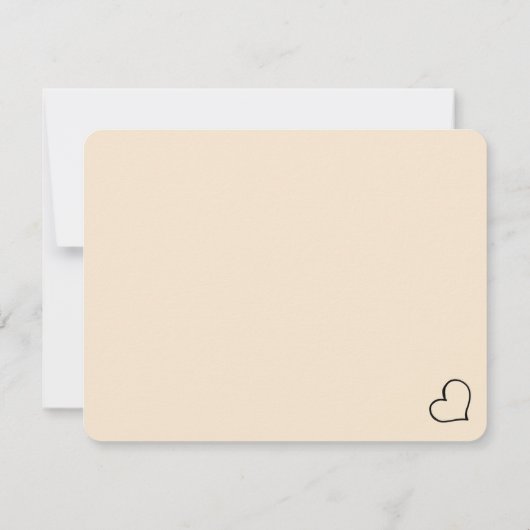 Heart Your Name Script Custom Gift Note Card ノートカード (裏面)