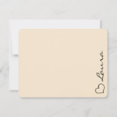 Heart Your Name Script Custom Gift Note Card ノートカード (正面)