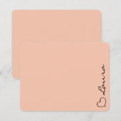 Heart Your Name Script Custom Gift Note Card ノートカード (正面/裏面)