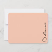 Heart Your Name Script Custom Gift Note Card ノートカード (正面)