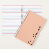 Heart Your Name Script Custom Gift Notebook ノートブック (内側)