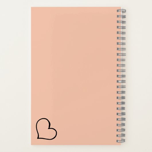 Heart Your Name Script Custom Gift Notebook ノートブック (裏面)