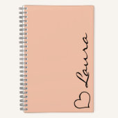 Heart Your Name Script Custom Gift Notebook ノートブック (正面)