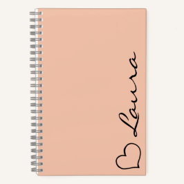 Heart Your Name Script Custom Gift Notebook ノートブック