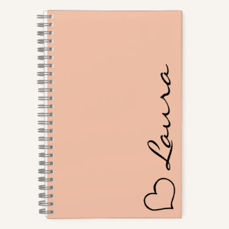 Heart Your Name Script Custom Gift Notebook ノートブック