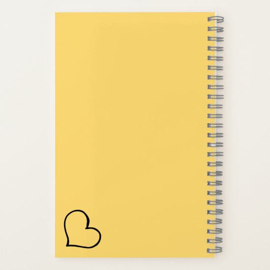 Heart Your Name Script Custom Gift Notebook ノートブック (裏面)