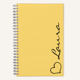 Heart Your Name Script Custom Gift Notebook ノートブック