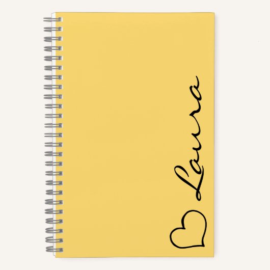 Heart Your Name Script Custom Gift Notebook ノートブック (正面)