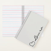 Heart Your Name Script Custom Gift Notebook ノートブック (内側)